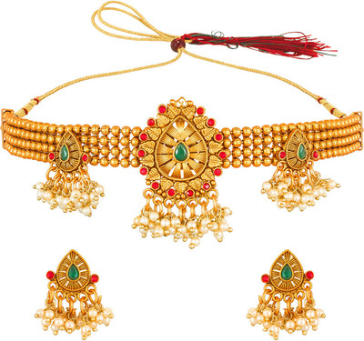 LUXOR Alloy Gold-plated Gold Jewellery Set(Pack of 1)