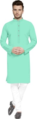 MENTIFIC Men Solid Straight Kurta(Light Blue)