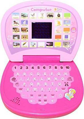 VRUX Educational Computer With Led Screen mini laptop Toy For Kids(Pink)