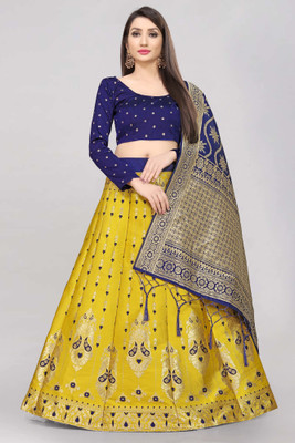 Divastri Self Design Semi Stitched Lehenga Choli(Yellow)