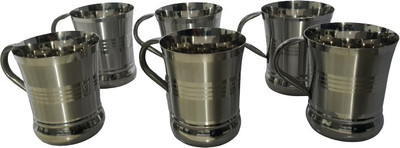D S SILVER TOUCH Stainless Steel Coffee Mug(350 ml, Pack of 6)