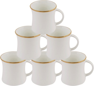 SONAKI SRG-S-I001-RGL Bone China Coffee Mug(120 ml, Pack of 6)