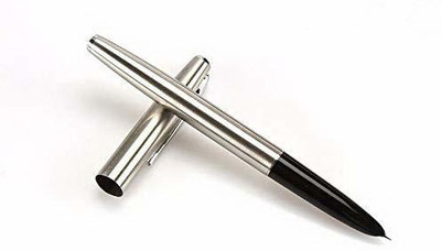 Gold Leaf 911 Pure Silver Steel Fountain Pen with 0.38mm Extra Fine Nib Smooth Writing Inking Pen Fountain Pen