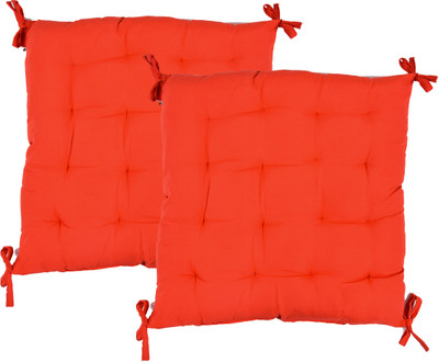 RRC Microfibre Solid Chair Pad Pack of 2(Red)