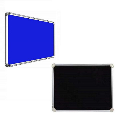 Naygt Combo pin_up_board Premium Material Notice Pin-up Board/Soft Board/Bulletin Board/Pin-up Display Board for Home, Office and School 2*1.5Ft, Black & Royal Blue pin_up_board Bulletin Board(Black & Royal Blue)