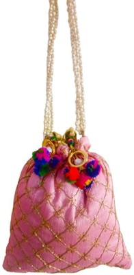 Avanti Creation Ethnic Rajasthani Silk Potli Bag With Pearl Drawstring Women's Potli Potli