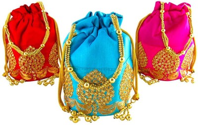 Dms Retail Rajasthani Potli Bag For Women And Girls Pack Of 3 Potli