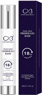 CVB C14 Pearl Drop Primer Gel Base for All Skin Types, Oil-Free Cream for Long Lasting Make-up Base Primer  - 30 ml(Transparent)