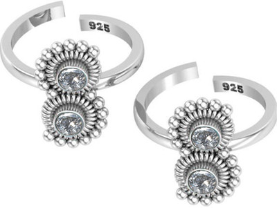 jsaj Silver Zircon Sterling Silver Plated Toe Ring