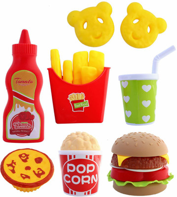 Montreal Fast Food Party Play Fast Food Set 18 Piece Pretend Play Food Toy | Best Gifts Food Play-set For Boys Girls Kids- (Multi color)