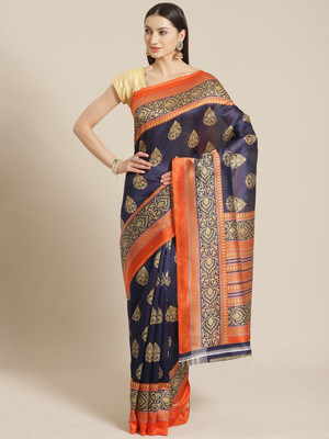 Grubstaker Paisley Mysore Art Silk Saree(Multicolor)
