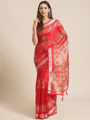 Ratnavati Printed Bollywood Art Silk Saree(Maroon)