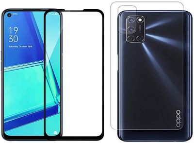 ELEF Front and Back Tempered Glass for Oppo A52 Front 11D Black Tempered Glass Back Flexible Trink(Pack of 2)
