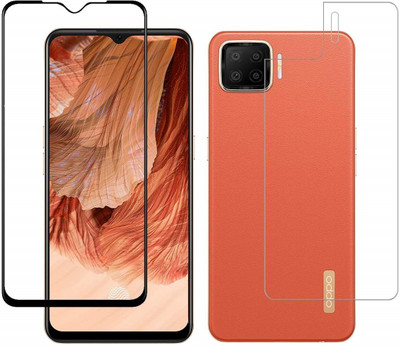 ELEF Front and Back Tempered Glass for Oppo F17 Front 11D Black Tempered Glass Back Flexible Trink(Pack of 2)