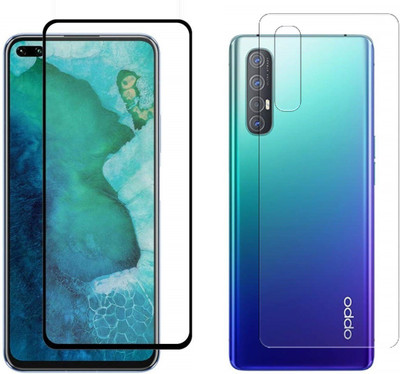 ELEF Front and Back Tempered Glass for Oppo Reno 3 Pro Front 11D Black Tempered Glass Back Flexible Trink(Pack of 2)