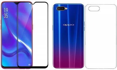 ELEF Front and Back Tempered Glass for Oppo K1 Front 11D Black Tempered Glass Back Flexible Trink(Pack of 2)