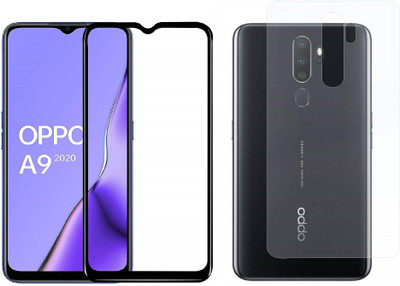 ELEF Front and Back Tempered Glass for Oppo A9 2020 Front 11D Black Tempered Glass Back Flexible Trink(Pack of 2)