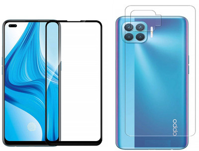 ELEF Front and Back Tempered Glass for Oppo F17 Pro Front 11D Black Tempered Glass Back Flexible Trink(Pack of 2)