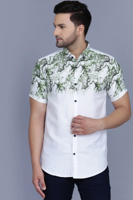 BOSQUE Men Printed Casual Green, White Shirt