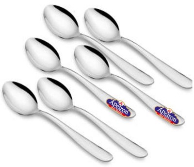 Apeiron STAINLESS STEEL BABY SPOON PLAIN DESIGN SILVER Stainless Steel Table Spoon, Tea Spoon, Ice Tea Spoon, Dessert Spoon, Ice-cream Spoon, Coffee Spoon Set(Pack of 6)