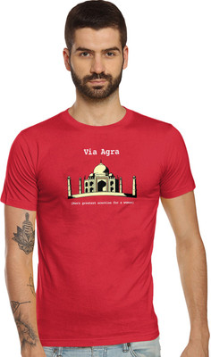 TANTRA Printed Men Round Neck Red T-Shirt