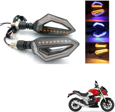 AuTO ADDiCT Front, Rear, Side LED Indicator Light for Mahindra Mojo(Blue, Yellow)