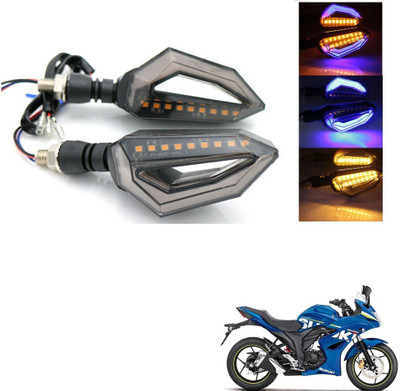 AuTO ADDiCT Front, Rear, Side LED Indicator Light for Suzuki Gixxer(Blue, Yellow)