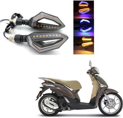 AuTO ADDiCT Front, Rear, Side LED Indicator Light for Piaggio Forester(Blue, Yellow)