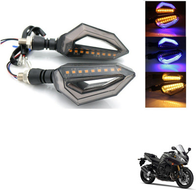 AuTO ADDiCT Front, Rear, Side LED Indicator Light for Yamaha Fazer(Blue, Yellow)