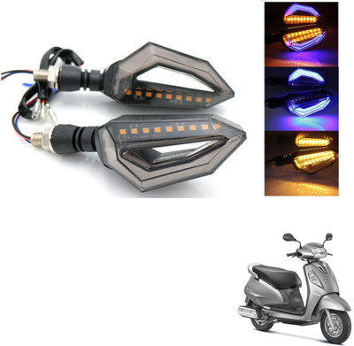 AuTO ADDiCT Front, Rear, Side LED Indicator Light for TVS Wego(Blue, Yellow)