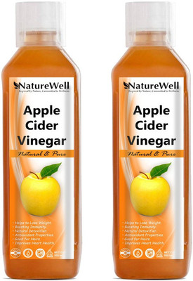 Naturewell Raw Apple Cider Vinegar with mother 500 ml Vinegar (500MLX2 /HR) Vinegar(2 x 500 ml)