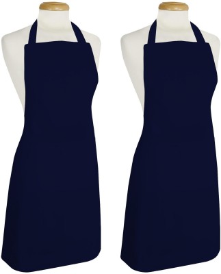 AKHVI Polyester Home Use Apron - Free Size(Blue, Pack of 2)