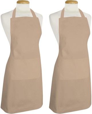 AKHVI Polyester Chef's Apron - Free Size(Beige, Pack of 2)