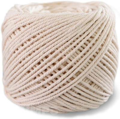 vmps 3ply Twisted macrame thread 4mm ( 200m ) with 1 Wooden Ring and beads for macrame DIY wall hanging projects.