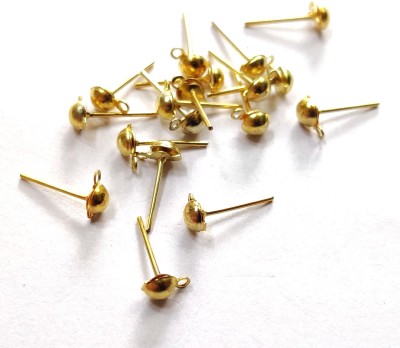 Mahabal Creations Earring Making Hoops/Hooks with Hanging Hole for Jewellery Making 20 Pairs (40 Pieces),Gold, Small Size