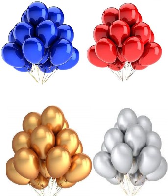 MPK PERFECT Solid Party Products HD Metallic Finish Balloons for Birthday / Anniversary Party Decoration - 200pc (Multicolor) Balloon(Red, Blue, Gold, Silver, Pack of 200)