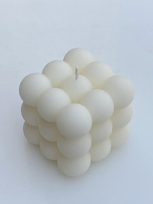 yellow petal Cloud Bubble Cube candle with Mogra Scented -230gm Candle(White, Pack of 1)