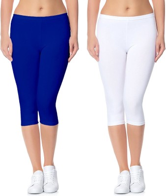 Swastik Stuffs Women Blue, White Capri