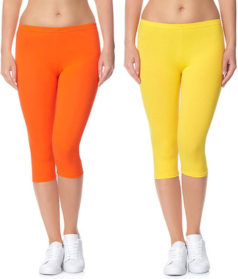 SwaNit Women Orange, Yellow Capri