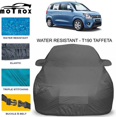 MoTRoX Car Cover For Maruti Suzuki Wagon R 1.0 (With Mirror Pockets)(Grey, For 2020 Models)