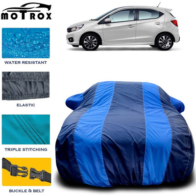 MoTRoX Car Cover For Honda Brio (With Mirror Pockets)(Blue)