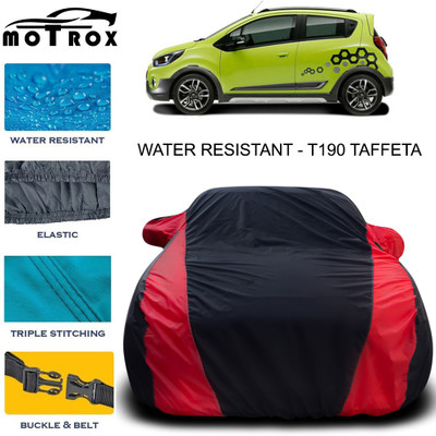 MoTRoX Car Cover For Chevrolet Beat (With Mirror Pockets)(Red)
