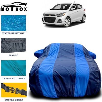 MoTRoX Car Cover For Chevrolet Spark (With Mirror Pockets)(Blue)