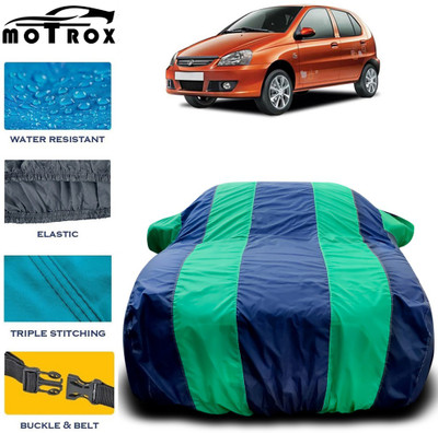 MoTRoX Car Cover For Tata Indica (With Mirror Pockets)(Green, Blue)
