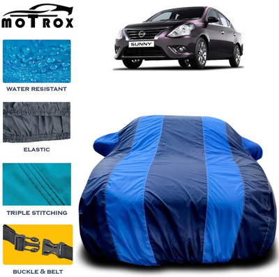 MoTRoX Car Cover For Nissan Sunny (With Mirror Pockets)(Blue)
