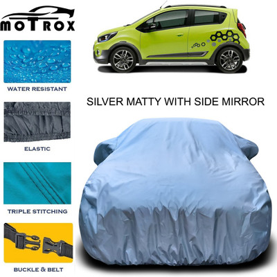 MoTRoX Car Cover For Chevrolet Beat (With Mirror Pockets)(Silver)