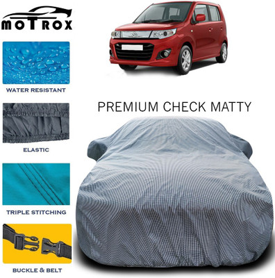 MoTRoX Car Cover For Maruti Suzuki WagonR Stingray (With Mirror Pockets)(Grey)