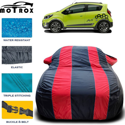 MoTRoX Car Cover For Chevrolet Beat (With Mirror Pockets)(Red, Black)