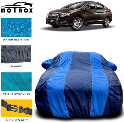 MoTRoX Car Cover For Honda City i-Dtec (With Mirror Pockets)(Blue)