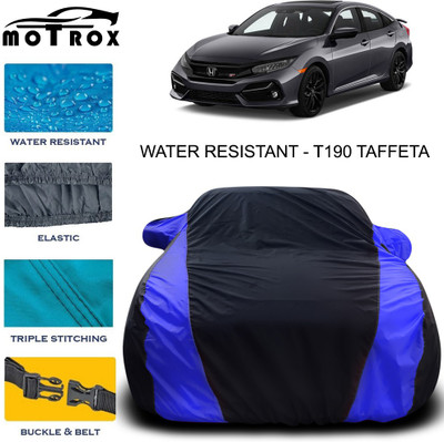 MoTRoX Car Cover For Honda Civic (With Mirror Pockets)(Blue)